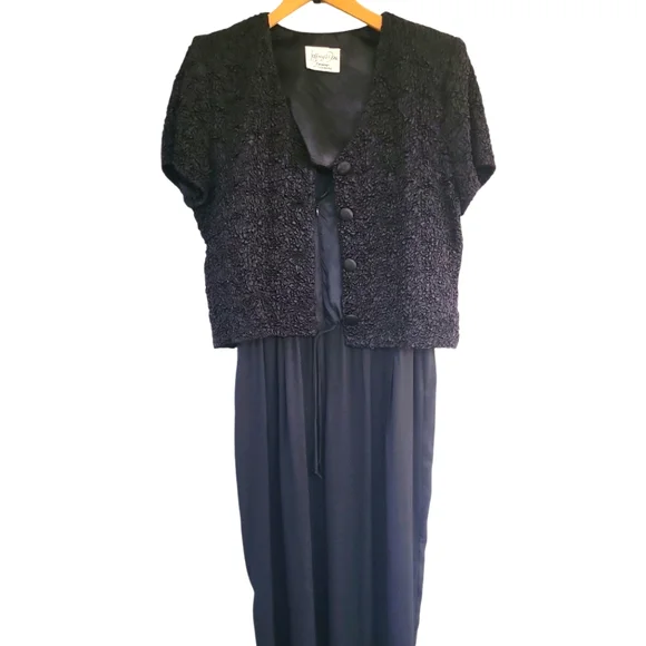 Vintage 80's Jeffrey & Dara Eveningwear By Tom Barra Jumpsuit 1 Piece SZ 8 / M